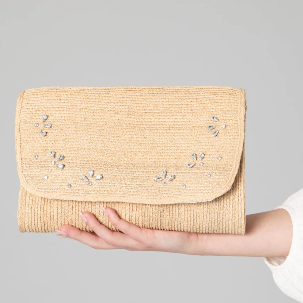 Anthropologie Bay Sky Glamour Envelope Clutch